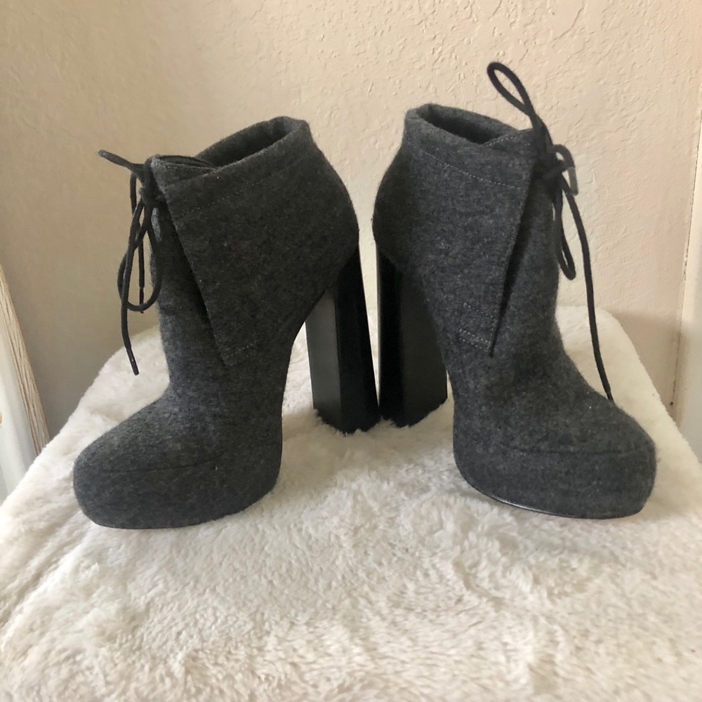 Alexander Wang vero cuoio wool grey ankle heels  (euro 36) platform